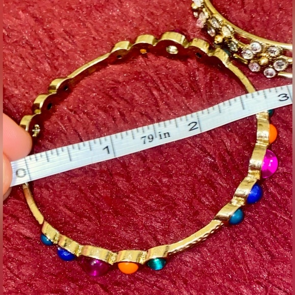 Colorful Gold-Tone Bangle Set of bracelets 🌼 - Picture 4 of 5